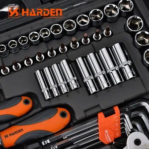 Harden Professional Chrome Vanadium 1/2"& 3/8" &1/4" Hand Tools 122PCS Car Repairing Hand Tool Kit