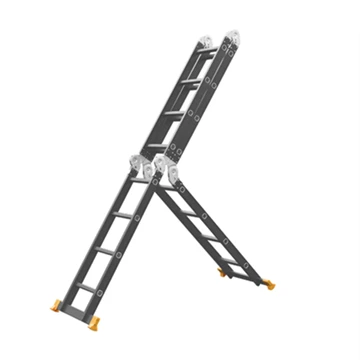 Heavy Duty 4X3 12 steps anti-slip multifunction aluminium ladder telescopic folding ladder