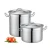 Import Heavybao Large Capacity Cookware Commercial Stainless Steel Low Body Cooking Stock Pot Set from China