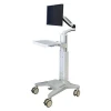 Height adjustable medical computer trolley with base compartment