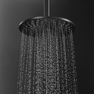 HIDEEP shower faucet accessories ABS 250x250mm black round shower head rain shower head