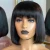 Import High Density Virgin Human Hair Short Bob Straight Hair Wigs 13*4 Lace Front Wig with Bangs from China