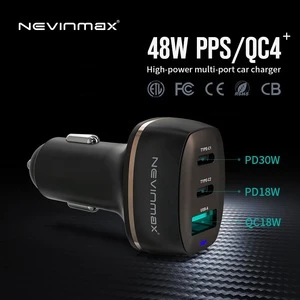 High End Usb C Car Charger 2 Port 48W PD3.0 QC4.0 Fast Charge PPS Car Charger Adapter For Samsung