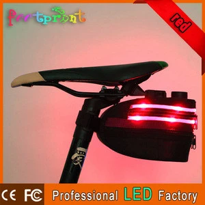 high quality 120MA rechargeable LED bicycle seat bag