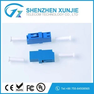 High Quality Blue Housing FTTH LC / UPC Single mode Simplex Fiber Optical Adapter With Flange