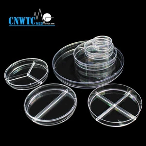 High Quality Clear Plastic PS Disposable Sterile 90mm Petri Dish with 1 2 3 4 Rooms Vents Sections Compartments