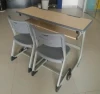 High quality Europe style standard classroom furniture comfortable double school desk and chair set school furniture