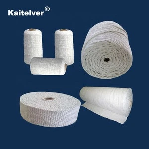 High quality fiberglass or stainless steel wire reinforcement ceramic fiber textile cloth tape rope yarn