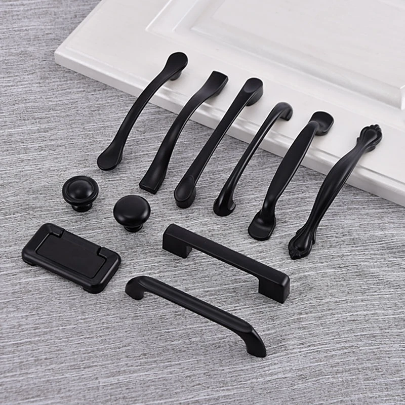 High Quality furniture Cabinet Knob Drawer Pull drawer door handle Black Colour Zinc alloy cabinet handle kitchen handle