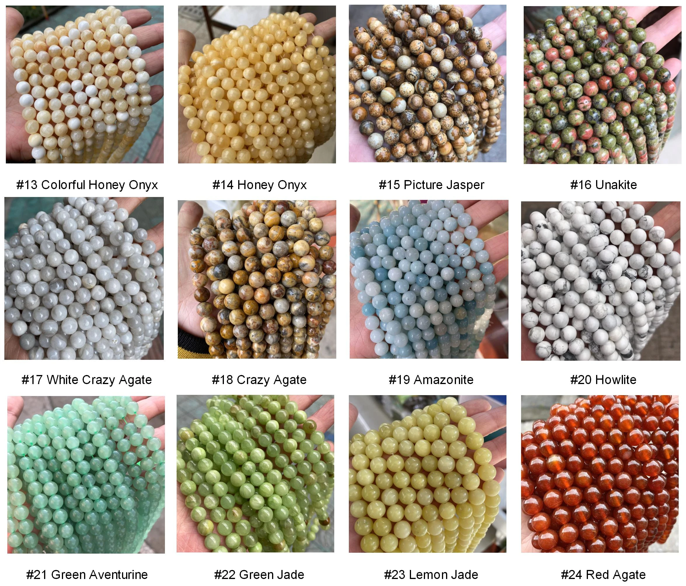 High quality Natural Round Spacer Loose Stone Beads gemstone semi-precious stones beads for jewelry making