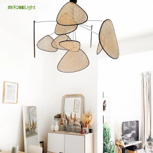 High quality niche creative design room living room chandelier cloth wood chandelier indoor pendant light