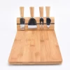 High Quality Useful Kitchen  4 Piece Stainless Steel  Knife Bamboo Cheese Board With Magnets