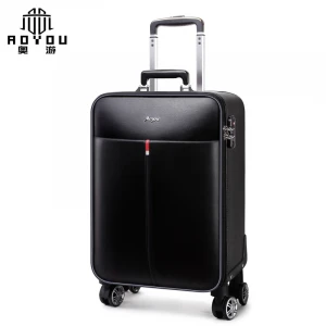 High quality Waterproof PU suitcase TSA lock business traveling luggage