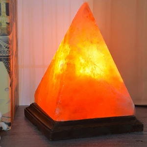 Himalayan Pyramid Salt Lamp based with taly wood multi weights