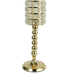 Home decoration use and metal candle holder , gold flower vase , crystal candle stand