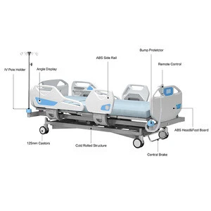 Hospital 5-Function Electric Medical Adjustable electrical bed hospital With Remote Control