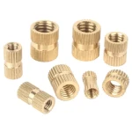 Hot Pin Knurled Injection Copper Nut / Embedded Copper Insert Copper Flower Female Screw