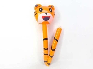 Hot sale beach toy lovely inflatable tiger toy stick Plastic inflatable toys for kids CF013958