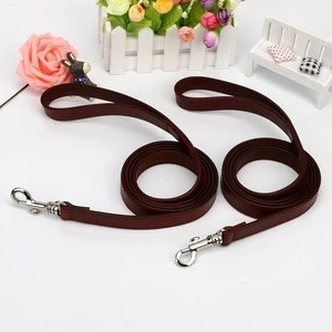 Hot sale tassel genuine leather dog leash and collar with gold hardware