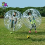 Hot Selling Adult TPU / PVC Body Zorb Bumper Ball Suit Inflatable Bubble Football Soccer Ball With Colored Dots