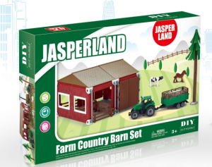 hot selling intelligent diy building block farm country barn set with farmer car and animal toys for kids play