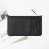 Hot selling saffiano leather card holder with zipper pocket, long card holder wallet real leather