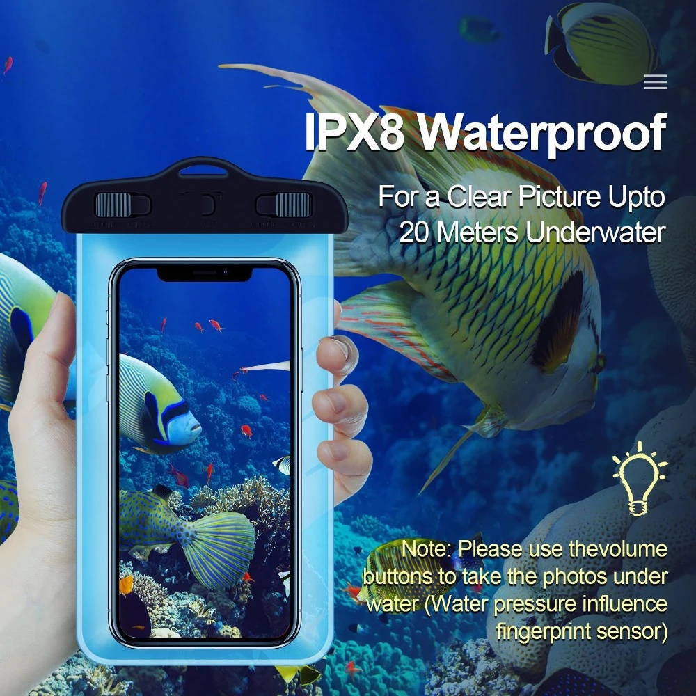 Hot selling Water proof cell phone bag  PVC waterproof phone case for iphone X Xs Xr  mobile phone bags cases