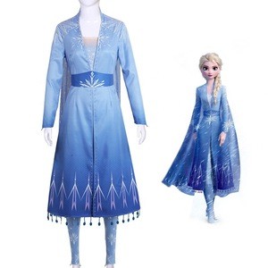 Hotsale movie frozen elsa 2 princess dress cosplay costumes