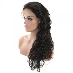 human hair lace front wigs 1B 13*4 13*6 natural wave for black women 100% virgin human hair half lace wigs with baby hair