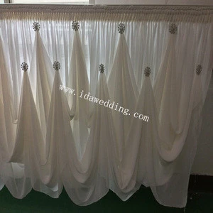 IDA Elegant chiffon table skirt for wedding decor (IDATS01)