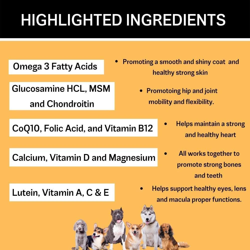 Immune Support Supplement Over 45 Nutrients Soft Chews Pet Complete Health 12 in 1 Multi Nutrient Chew