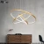 Import Indoor Lighting Design Foyer Three Circles Aluminum Acrylic Led Home Office Black Chandelier Lights from China