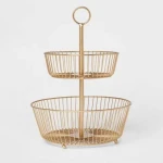 Iron Gold Metal Bucket Set Wire plated design decorative Baskets set Scandinavian and European Buckets set