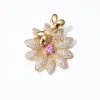 Japanese and Korean glittering zircon inlaid honeybee Daisy Brooch fashion flower brooch button female accessories pin