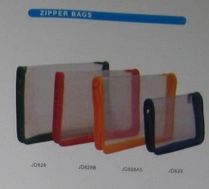 JD828 Zipper bag &amp; pencil bag,expanding PP file