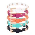 Juice Pet Rockstud metallic iconic pyramidal golden studs adjustable buckle fastening belt leather bracelet