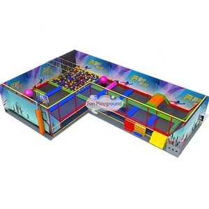 Kids Gymnastic Large Customized Basketball Games Commercial indoor Trampolines Park