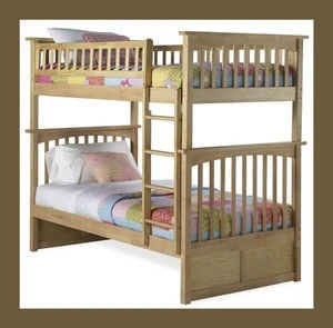 Kids Wood Bunk Bed Twin over Twin - Natural Maple