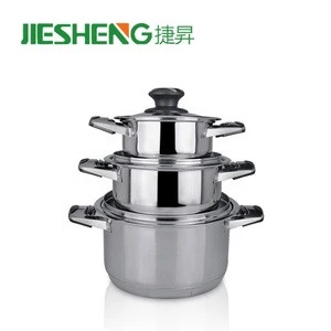 Kitchen appliances cooking pot 16pcs stainless steel cookware set