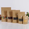 kraft stand up zip pouch/brown kraft paper bags/food delivery packaging bags