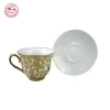 Latest design widely used eco-friendly special unique gold-plated cup and saucer