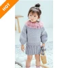 Latest design wool handmade new baby knit kids ugly Christmas child lace sweater dress for girl