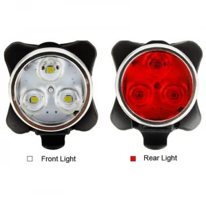 LED Rechargeable Bike Light Set Headlight Taillight Combinations USB Bike Light