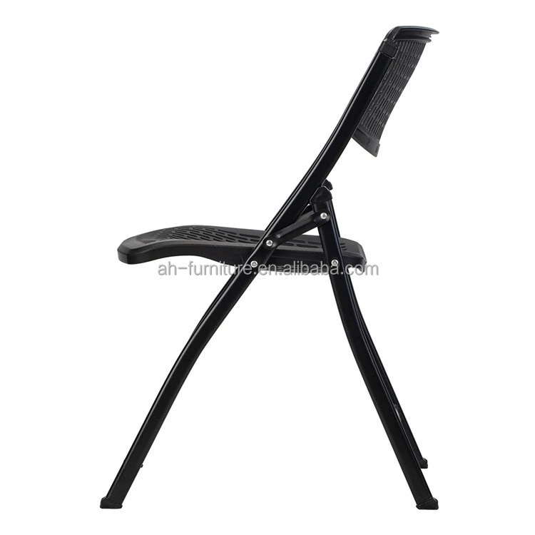 leisure foldable chair modern PP seat chair dining chair with iron frame
