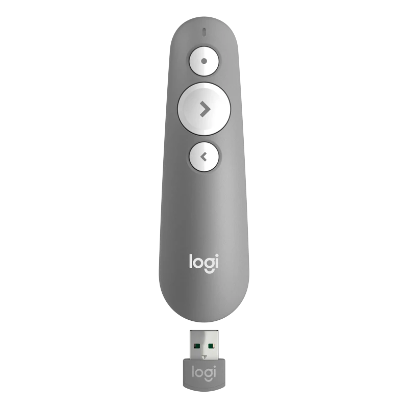 Logitech R500 Presenter Laser Pointer Page Pen Wireless Dual Connect Compatible Pen Grey