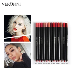 Long Lasting Cosmetics Lipliner Pencil VERONNI  Smoothly Matte Waterproof Lip Liner 13 colors in stock