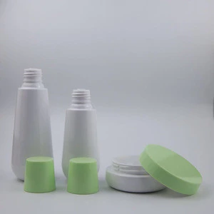 low price 30ml 50ml green cover empty jar screw cap lotion and cream cosmetic plastic bottle packaging
