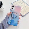 luxurious watercolor print IMD marble style tpu phone shelling for iphone 11 with accordion air cell phone stent