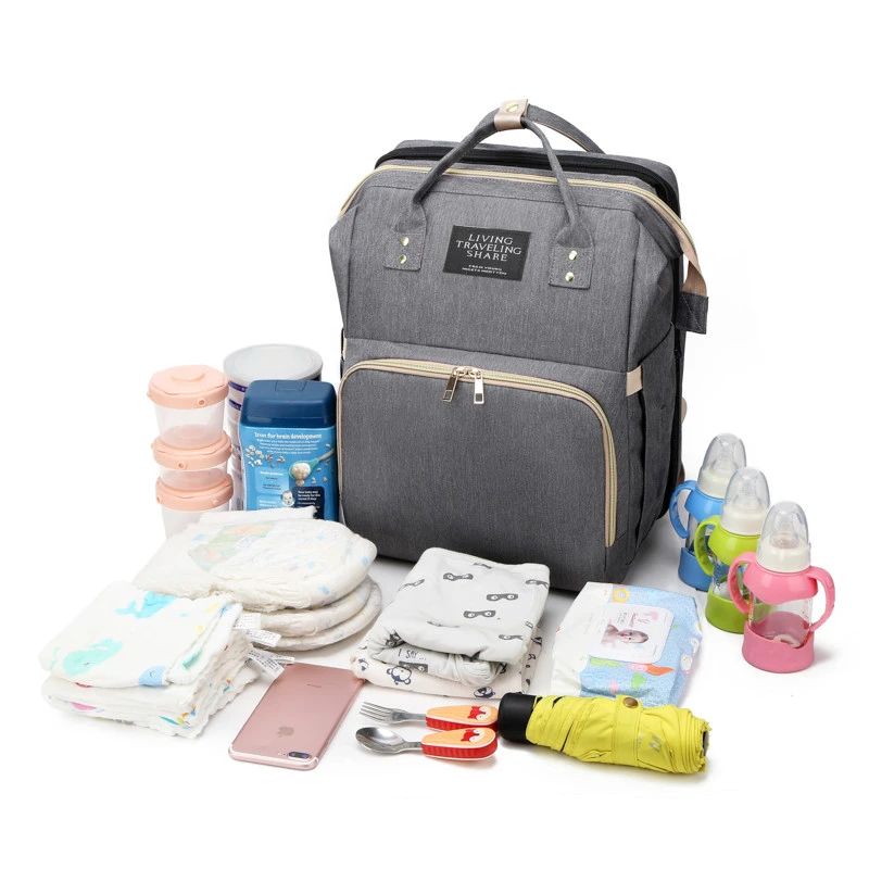 Luxury diaper baby bags set mommy bag with thermal bag and baby crib