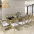 Import Luxury home dining room furniture golden stainless steel dining table set from China